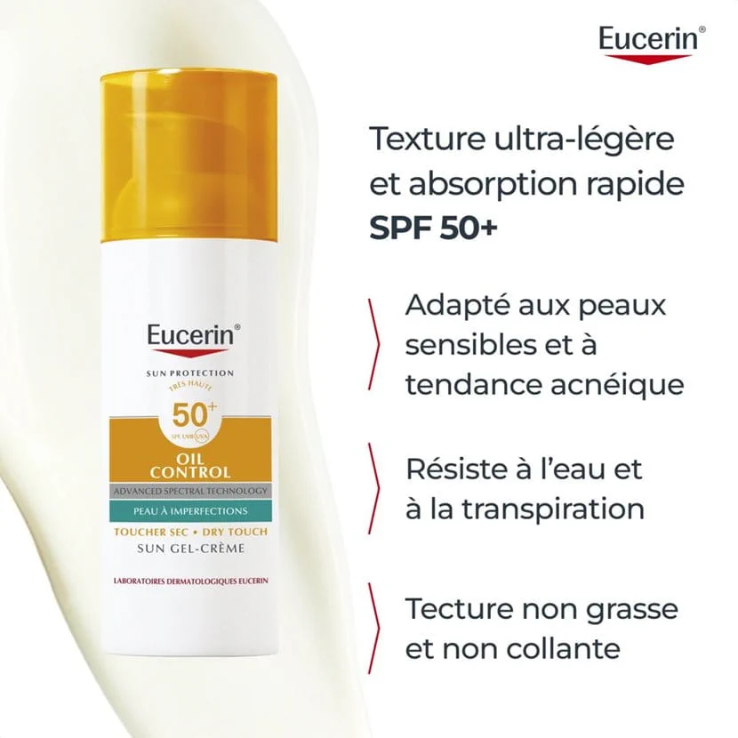 EUCERIN Sun Oil Control Gel-Crème SPF50+ Toucher Sec – Image 4