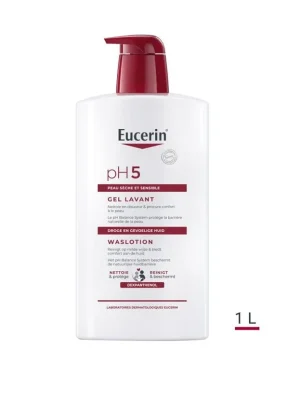 EUCERIN pH5 Gel Lavant (format unique 1L — flacon-pompe visage et corps)