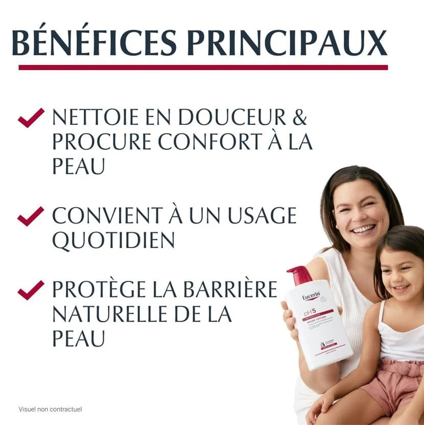 EUCERIN pH5 Gel Lavant (format unique 1L — flacon-pompe visage et corps) – Image 2